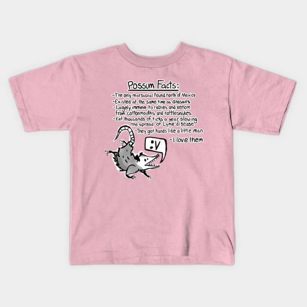 Possum facts Kids T-Shirt by Elliot HT Art